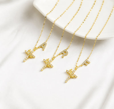 Eternal Initial Cross Necklace