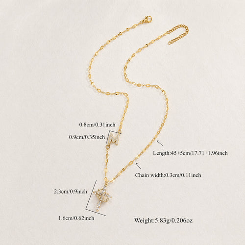 Eternal Initial Cross Necklace